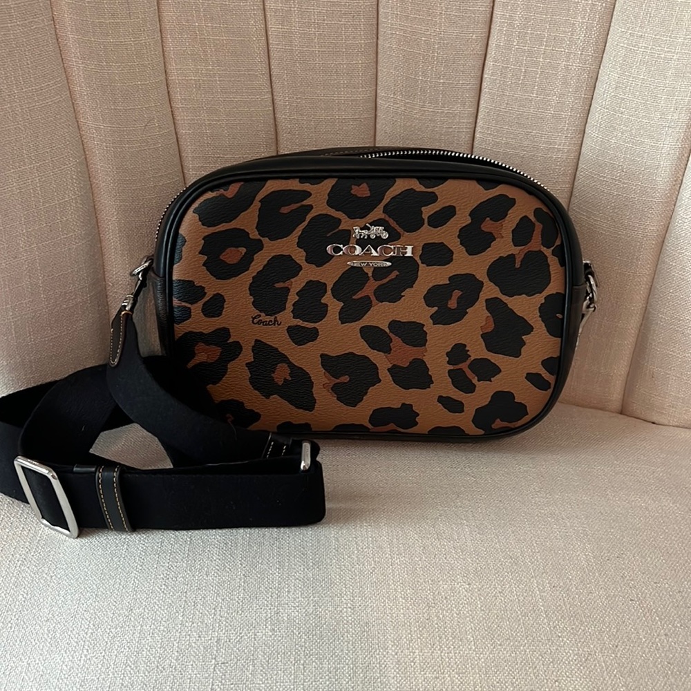 COACH crossbody leopard print bag